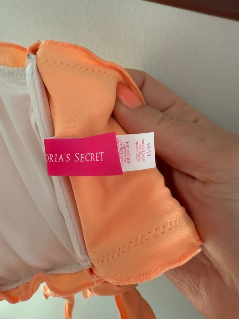 Victorias Secret Peach Ruffled Bikini Set M/L - Picture 5 of 8